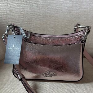 Kate Spade Metallic Pink Crossbody double Bag